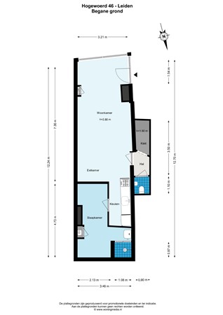Floorplan - Hogewoerd 46, 2311 HN Leiden
